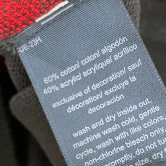 NWT Tommy Hilfiger Womens Navy Blue Printed Red Hearts Crewneck Sweater Size 0X - Picture 6 of 6